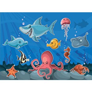 Deniz Altı Dünyası Duvar Kağıdı Baskı - Dkm374099