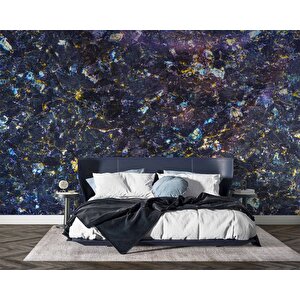 3 Boyutlu Mor Ve Mavi Mermer Desenli Duvar Kağıdı - Dkm728005 225x200 cm