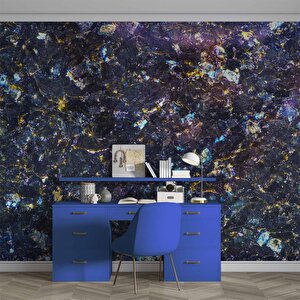 3 Boyutlu Mor Ve Mavi Mermer Desenli Duvar Kağıdı - Dkm728005