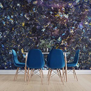 3 Boyutlu Mor Ve Mavi Mermer Desenli Duvar Kağıdı - Dkm728005