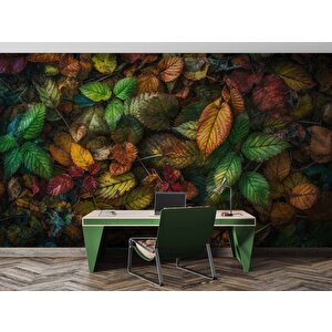 Sonbahar Yaprak Temalı Duvar Kağıdı Baskı - Dkm116079