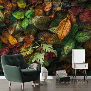 Sonbahar Yaprak Temalı Duvar Kağıdı Baskı - Dkm116079