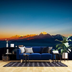 Dağ Manzaralı Gündoğumu Duvar Kağıdı Baskı - Dkm221012 400x200 cm
