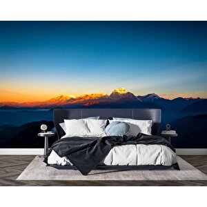Dağ Manzaralı Gündoğumu Duvar Kağıdı Baskı - Dkm221012 400x200 cm