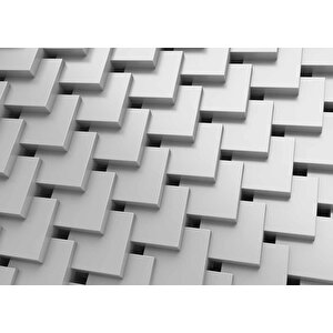 3 Boyutlu Beyaz Kare Desenli Duvar Kağıdı - Dkm748072