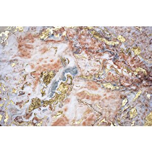 3 Boyutlu Pembe Altın Mermer Desenli Duvar Kağıdı - Dkm727008