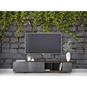 Gri Tuğla Duvar Ve Sarmaşık Duvar Kağıdı - Dkm573123 550x315 cm