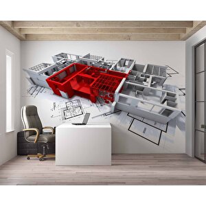 Mimari Proje Emlak Ve Gayrimenkul Duvar Kağıdı Baskı - Dkm317015 475x200 cm