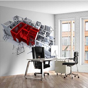 Mimari Proje Emlak Ve Gayrimenkul Duvar Kağıdı Baskı - Dkm317049 275x260 cm