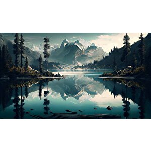 Orman Ve Dağ Sanatsal Çizim Manzaralı Duvar Kağıdı - Dkm669127