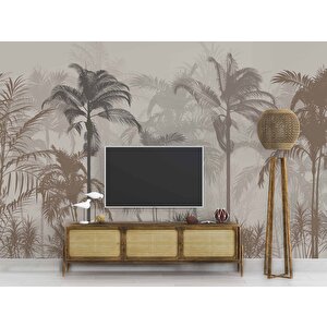 Ağaç Silüeti Temalı Duvar Kağıdı Baskı - Dkm110126 800x315 cm