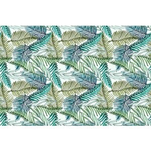 Pastel Yeşil Yaprak Temalı Duvar Kağıdı - Dkm685126