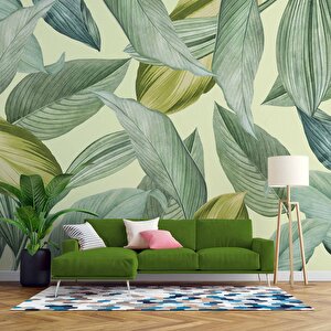 Sanatsal Yaprak Temalı Duvar Kağıdı - Dkm648056