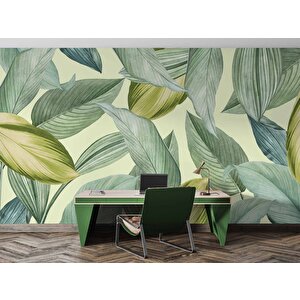Sanatsal Yaprak Temalı Duvar Kağıdı - Dkm648056