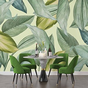 Sanatsal Yaprak Temalı Duvar Kağıdı - Dkm648056