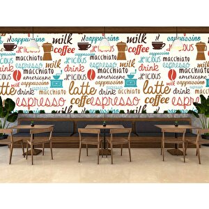 Cafe Temalı-yazılı Duvar Kağıdı Baskı - Dkm153022
