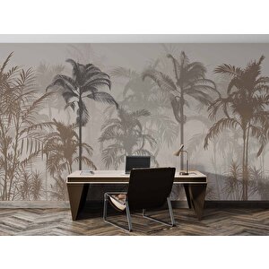 Ağaç Silüeti Temalı Duvar Kağıdı Baskı - Dkm110037