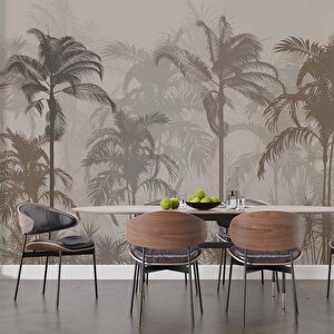 Ağaç Silüeti Temalı Duvar Kağıdı Baskı - Dkm110037