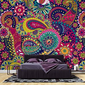 Renkli Mandala Desenli Duvar Kağıdı - Dkm860111 250x315 cm