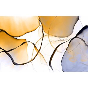 Turuncu Mavi Boya Desenli Duvar Kağıdı - Dkm732014