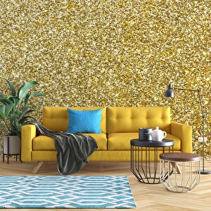 3 Boyutlu Altın Sim Görünümlü Duvar Kağıdı - Dkm645033 400x240 cm