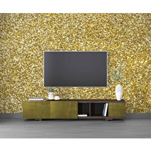 3 Boyutlu Altın Sim Görünümlü Duvar Kağıdı - Dkm645033 400x240 cm