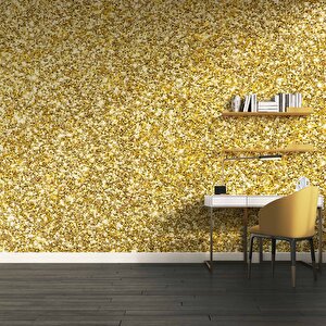 3 Boyutlu Altın Sim Görünümlü Duvar Kağıdı - Dkm645033
