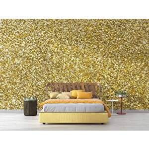 3 Boyutlu Altın Sim Görünümlü Duvar Kağıdı - Dkm645056 450x260 cm