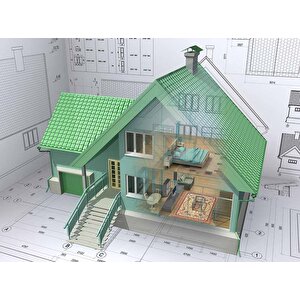 Ev Projesi Mimari Gayrimenkul Emlak Ve Gayrimenkul Duvar Kağıdı Baskı - Dkm332089