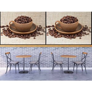 Fincanda Kahveli Cafe Duvar Kağıdı Baskı - Dkm290045