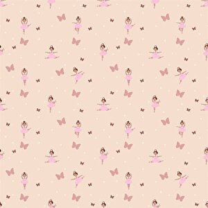 Balerin Kız Temalı Çocuk Odası Duvar Kağıdı Baskı - Dkm173087