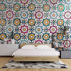 Turkuaz Mermer Desenli Duvar Kağıdı - Dkb950014 450x200 cm