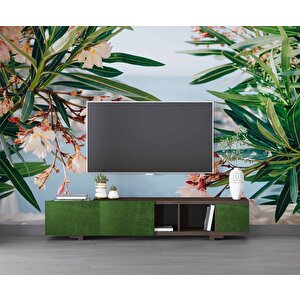 Pembe Çiçek Ve Deniz Manzaralı Duvar Kağıdı - Dkm935001 100x100 cm