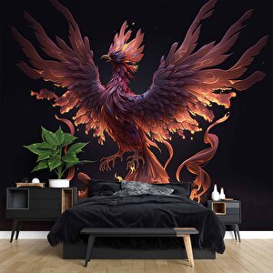 Anka Kuşu Desenli Duvar Kağıdı - Dkm718024 150x240 cm