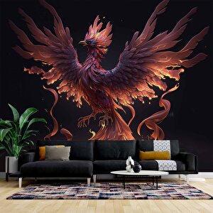 Anka Kuşu Desenli Duvar Kağıdı - Dkm718009 325x200 cm