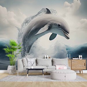Yunus Balığı Temalı Duvar Kağıdı - Dkm588118 425x315 cm