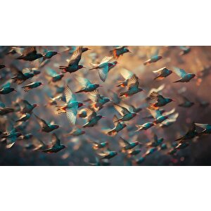 Kuş Sürüsü Temalı Duvar Kağıdı - Dkm594100