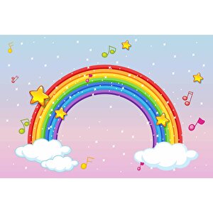 Gökkuşağı Çocuk Odası Duvar Kağıdı Baskı - Dkm366044