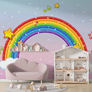 Gökkuşağı Çocuk Odası Duvar Kağıdı Baskı - Dkm366118 425x315 cm