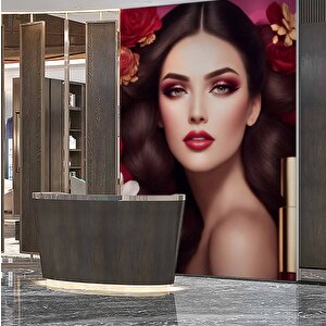 Kadın Güzellik Merkezi Duvar Kağıdı Baskı - Dkm129065 100x280 cm