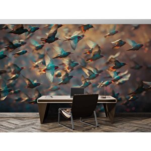 Kuş Sürüsü Temalı Duvar Kağıdı - Dkm594060