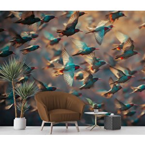 Kuş Sürüsü Temalı Duvar Kağıdı - Dkm594070