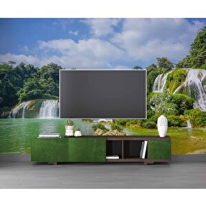 Nehir Ve Şelale Manzaralı Duvar Kağıdı - Dkm852107 100x315 cm