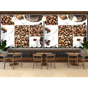 Kahve Çekirdeği Cafe Duvar Kağıdı Baskı - Dkm288073 350x280 cm