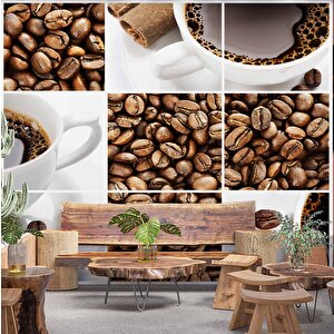 Kahve Çekirdeği Cafe Duvar Kağıdı Baskı - Dkm288001 100x100 cm
