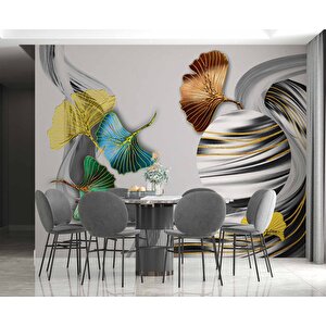 3 Boyutlu Gri Temalı Geometrik Duvar Kağıdı - Dkm806074
