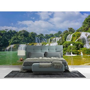Nehir Ve Şelale Manzaralı Duvar Kağıdı - Dkm852116 375x315 cm
