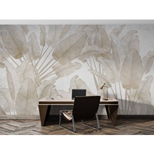 Soft Tropikal Yaprak Desenli Duvar Kağıdı Baskı - Dkm097087