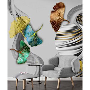 3 Boyutlu Gri Temalı Geometrik Duvar Kağıdı - Dkm806037
