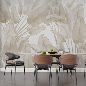 Soft Tropikal Yaprak Desenli Duvar Kağıdı Baskı - Dkm097081
